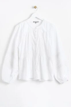 Oliver Bonas Bluse Mit Häkelspitze, Weiß