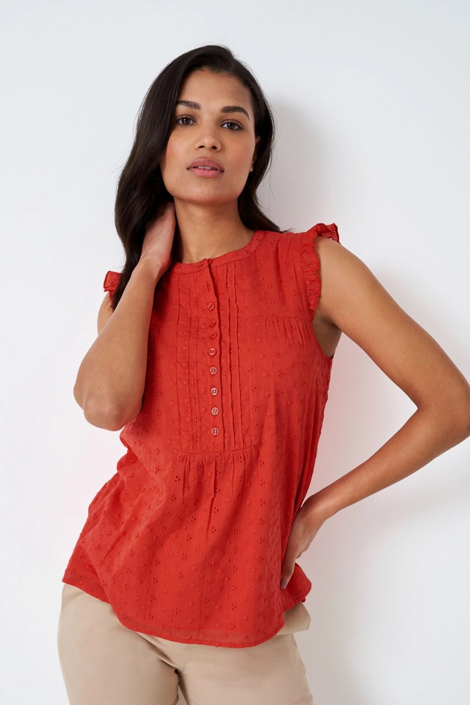 Crew Clothing Company Baumwollbluse, Pink 3 Crew Clothing Company Baumwollbluse, Pink