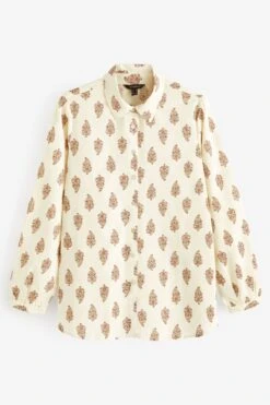 Cortefiel Leinenhemd, Weiss