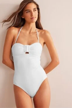Boden Wrap Buckle Bandeau Swimsuit