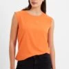 French Connection Leichtes T-Shirt Aus Kreppmaterial Mit Flügelärmeln, Orange -Next || RIVER ISLAND Verkaufsgeschäft 530546s