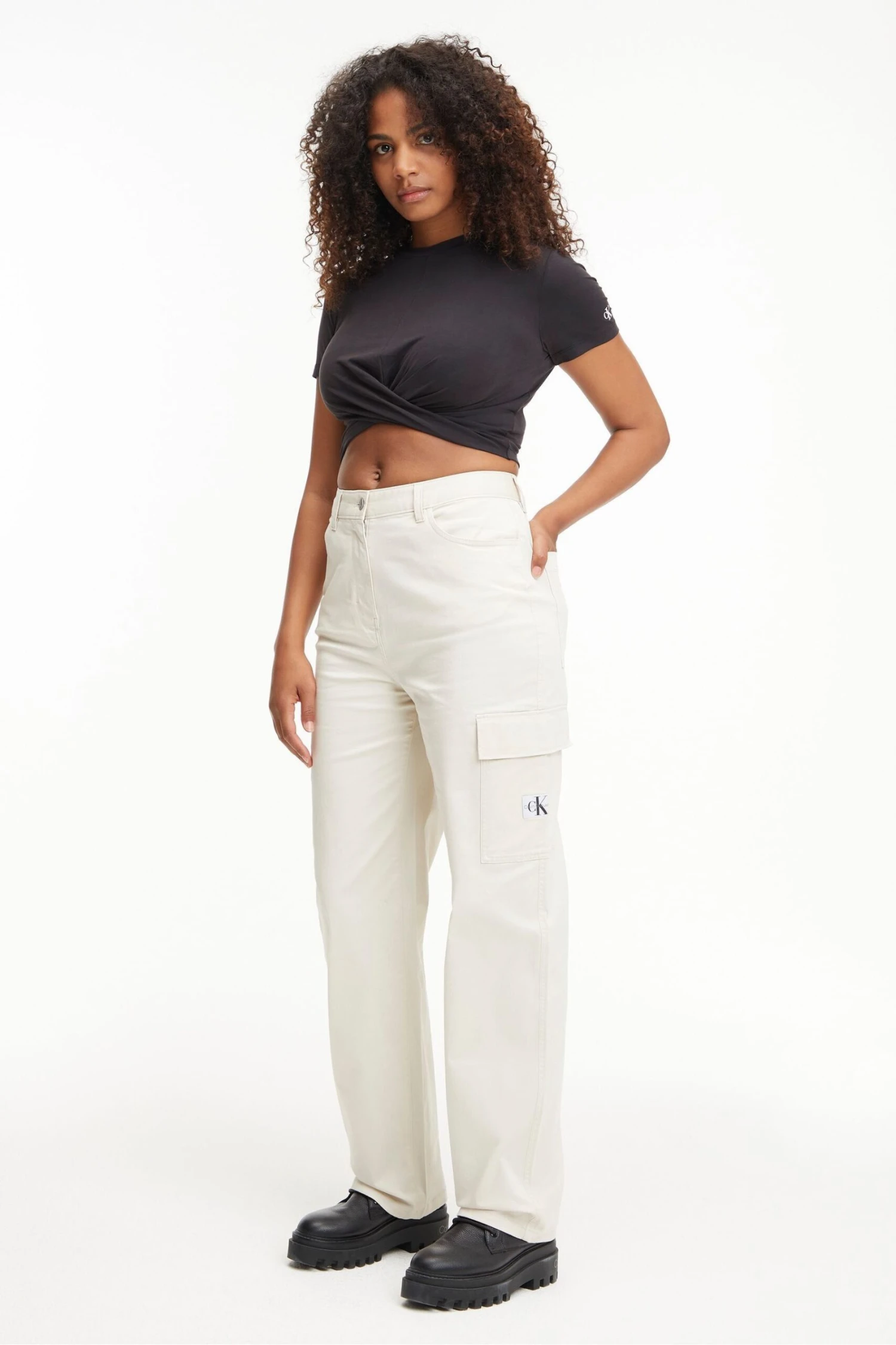 Calvin Klein Jeans High Rise Straight Twill Trousers 3 Calvin Klein Jeans High Rise Straight Twill Trousers