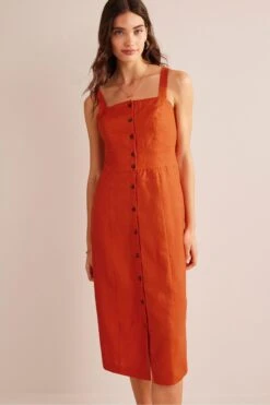 Boden Leinen-Midikleid Mit Trägern -Next || RIVER ISLAND Verkaufsgeschäft 754610s4