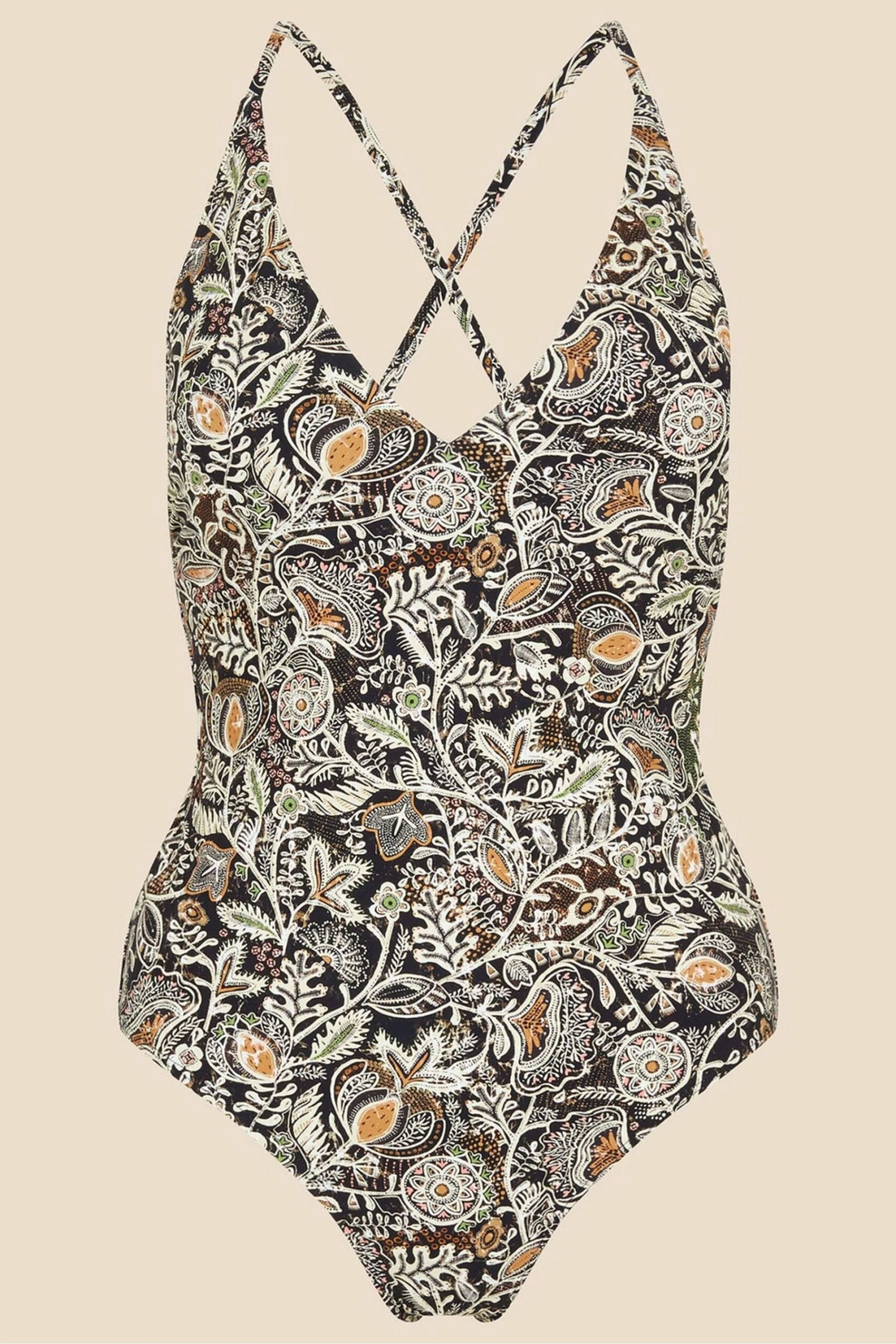 Accessorize Figurformender, Geblümter Boho-Badeanzug Mit Tiefem Ausschnitt, Natur 5 Accessorize Figurformender, Geblümter Boho-Badeanzug Mit Tiefem Ausschnitt, Natur – Bild 3