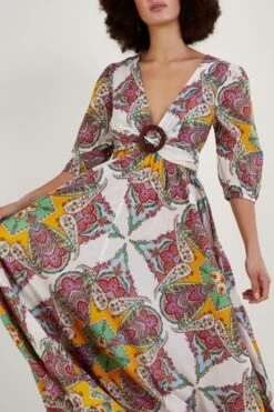 Monsoon Maxikleid Aus Nachhaltiger Baumwolle Mit Paisley-Schalprint, Braun -Next || RIVER ISLAND Verkaufsgeschäft 810946s3