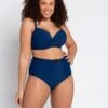 Curvy Kate Retro Sun Wattiertes Balconette-Bikinioberteil, Blau -Next || RIVER ISLAND Verkaufsgeschäft A46 433s