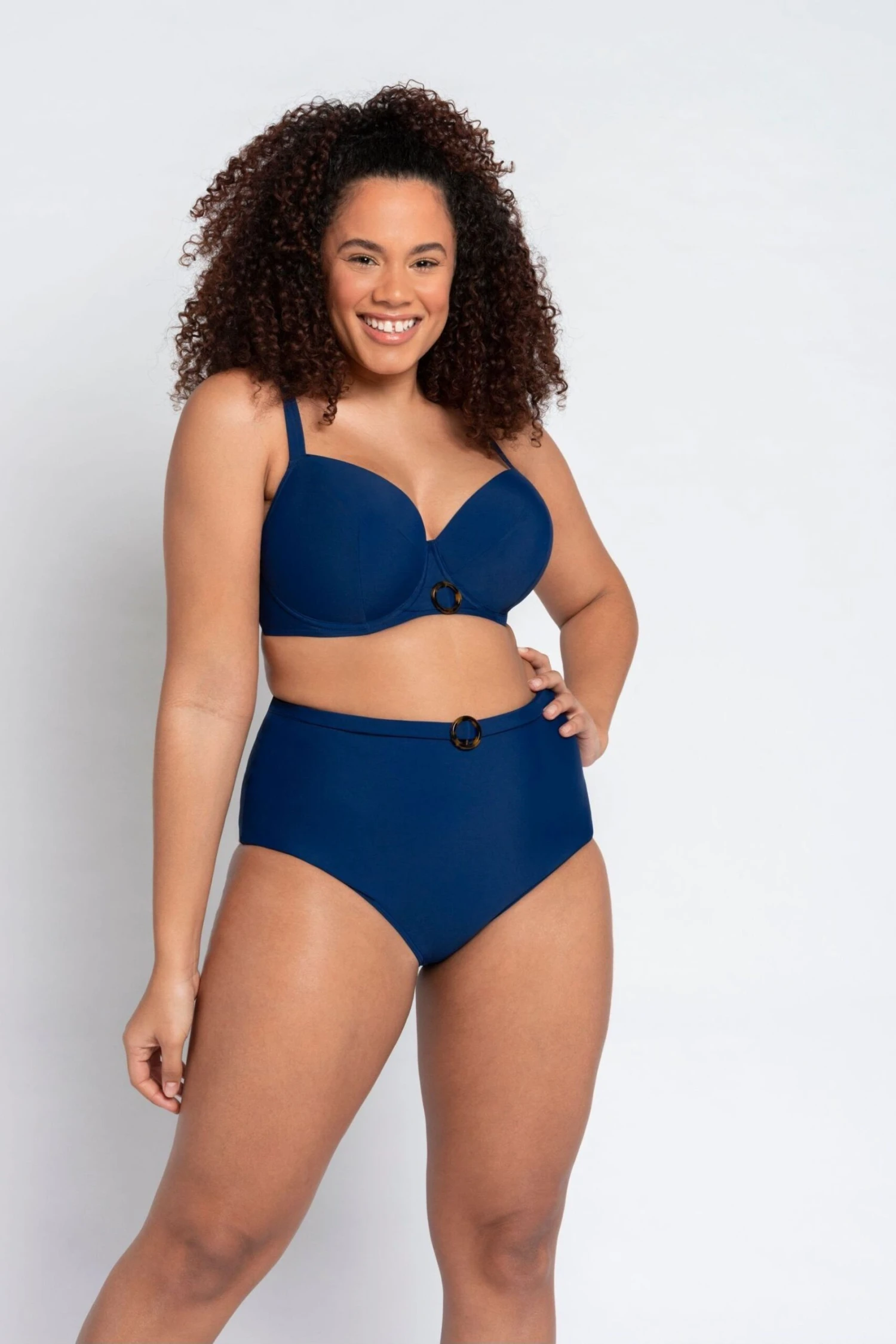 Curvy Kate Retro Sun Wattiertes Balconette-Bikinioberteil, Blau 3 Curvy Kate Retro Sun Wattiertes Balconette-Bikinioberteil, Blau
