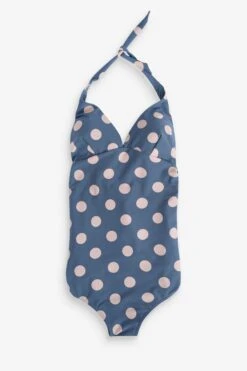 Next Blau/Weiß Gepunktet - Badeanzug, Umstandsmode