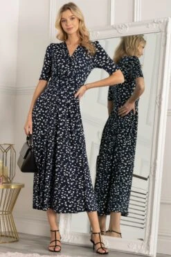 Jolie Moi Genesis Maxi-Wickelkleid, Blau