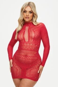 Ann Summers Janelle Kleid Mit Schmucksteinen, Rot