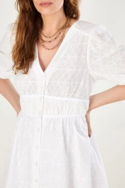 Monsoon Dolly Midikleid, Weiß -Next || RIVER ISLAND Verkaufsgeschäft C09965s3