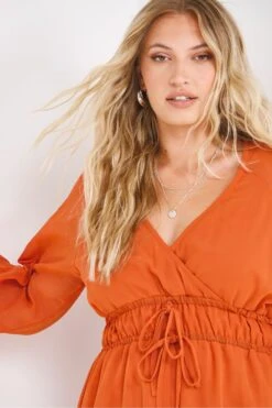 Simply Be Bluse Mit Raffung In Der Taille, Orange -Next || RIVER ISLAND Verkaufsgeschäft C11643s3
