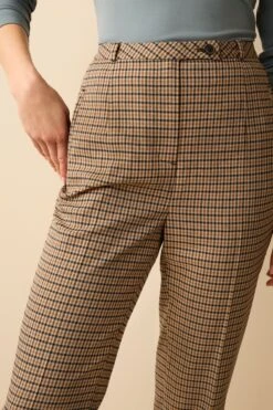 Next Stein/Natur Kariert - Tailored Hose In Slim Fit Mit Hoher Taille -Next || RIVER ISLAND Verkaufsgeschäft C45460s4