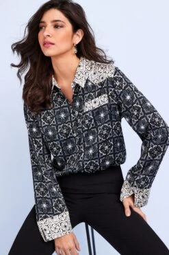 Langärmeliges Westernhemd