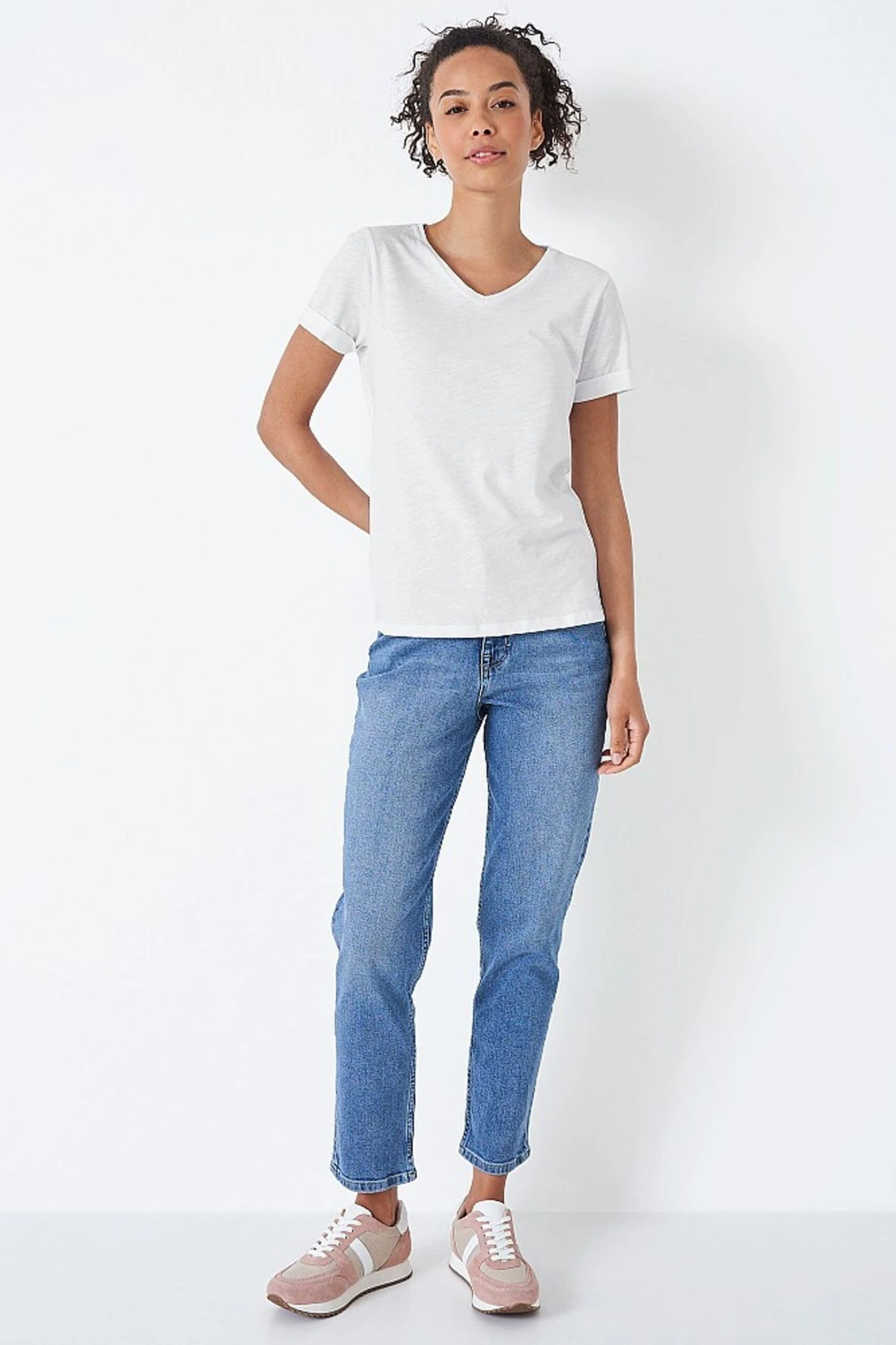 Crew Clothing Company Casual T-Shirt Aus Baumwolle, Weiss 3 Crew Clothing Company Casual T-Shirt Aus Baumwolle, Weiss