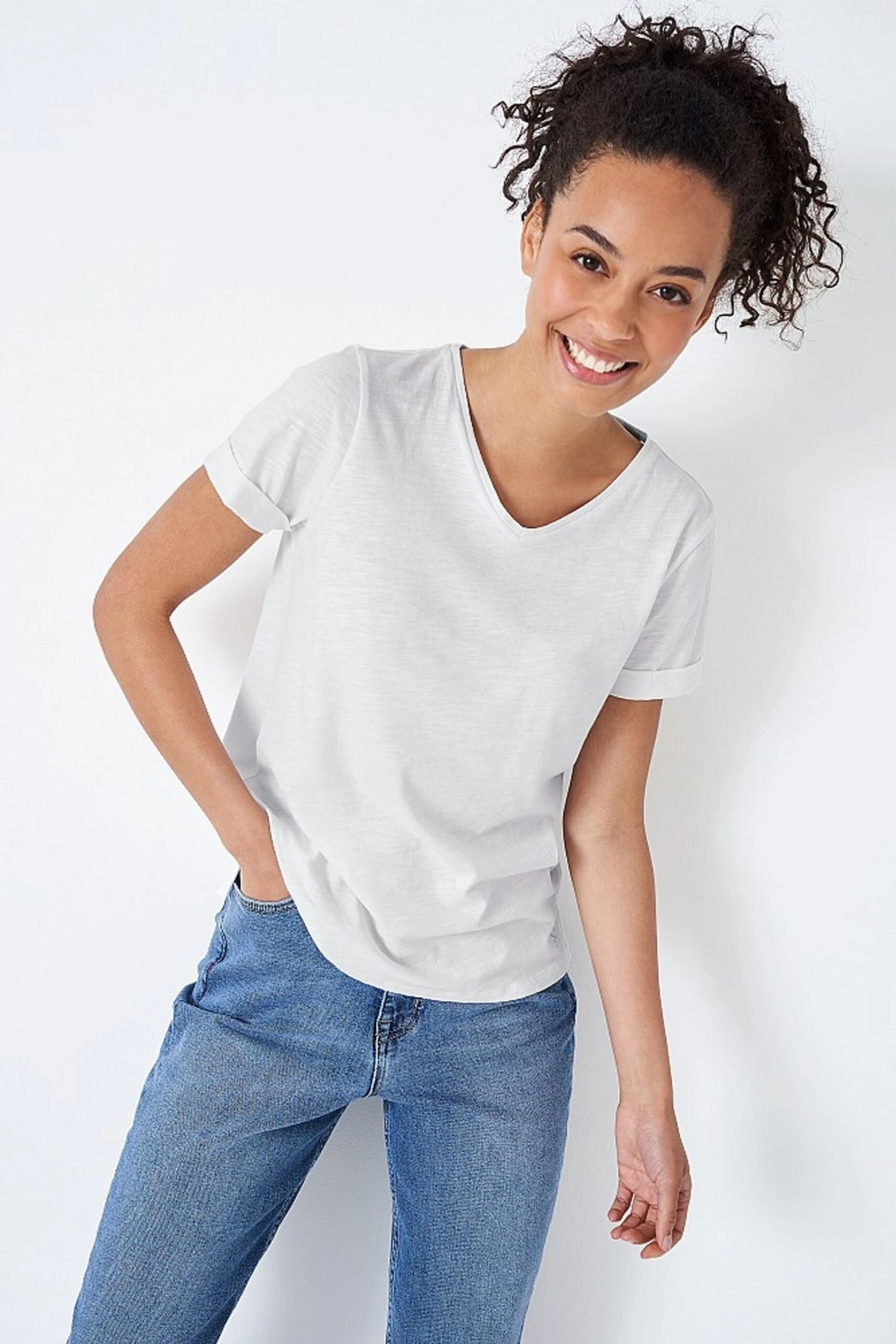 Crew Clothing Company Casual T-Shirt Aus Baumwolle, Weiss 5 Crew Clothing Company Casual T-Shirt Aus Baumwolle, Weiss – Bild 3