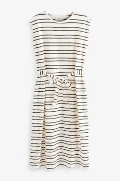 Kurzärmeliges, Sommerliches Midi-T-Shirt-Kleid Aus Baumwolle Mit Gürtel -Next || RIVER ISLAND Verkaufsgeschäft C62 366s5