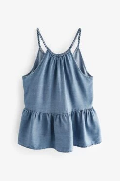 Mittelblau - Tencel™ Neckholder-Top Mit Flechtdetail 11 Mittelblau - Tencel™ Neckholder-Top Mit Flechtdetail -Next || RIVER ISLAND Verkaufsgeschäft C64 331s5