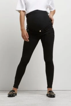 River Island Molly Jeans Mit Überbauchbund, Schwarz (Umstandsmode)