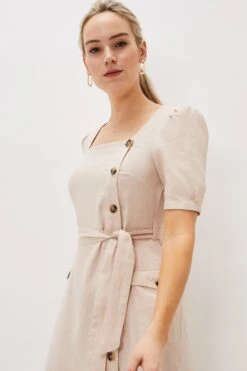 Phase Eight Elletta Leinenkleid Mit Eckigem Ausschnitt, Natur -Next || RIVER ISLAND Verkaufsgeschäft C87280s4