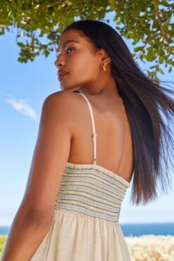 Maxi-Sommerkleid Mit Leinen Und Stickerei -Next || RIVER ISLAND Verkaufsgeschäft C93 661s3