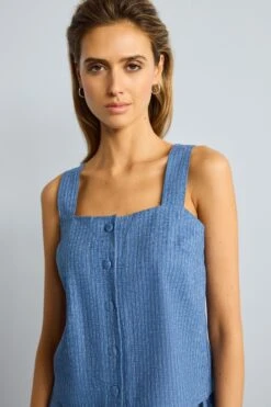 Blau Gestreift - Durchgeknöpftes Top Aus Leinengemisch 9 Blau Gestreift - Durchgeknöpftes Top Aus Leinengemisch -Next || RIVER ISLAND Verkaufsgeschäft D23 891s3