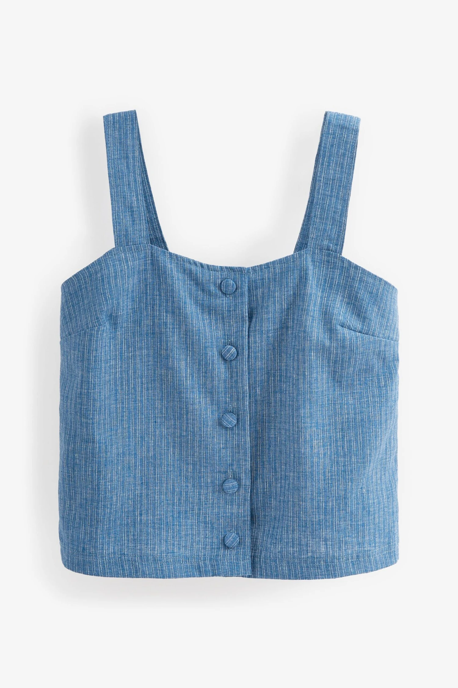 Blau Gestreift - Durchgeknöpftes Top Aus Leinengemisch 7 Blau Gestreift - Durchgeknöpftes Top Aus Leinengemisch – Bild 5