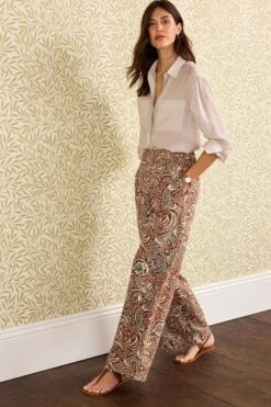 Hose Aus Leinenmischung Mit Weitem Bein