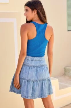 Geripptes Trägertop Mit Ringerrücken Und U-Ausschnitt -Next || RIVER ISLAND Verkaufsgeschäft D39 350s3