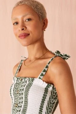 Accessorize Trägerloses Jacquard-Kleid, Grün -Next || RIVER ISLAND Verkaufsgeschäft D45918s3