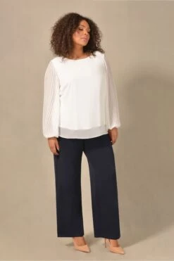 Live Unlimited Curve Palazzo-Hose Aus Französischem Krepp, Blau -Next || RIVER ISLAND Verkaufsgeschäft D49089s3