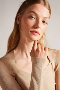 Ted Baker Eloisy Strick-Top In Slim Fit Mit überkreuztem Design, Pink -Next || RIVER ISLAND Verkaufsgeschäft D52667s4