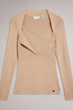 Ted Baker Eloisy Strick-Top In Slim Fit Mit überkreuztem Design, Pink -Next || RIVER ISLAND Verkaufsgeschäft D52667s5