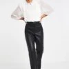 Jd Williams Straight-Leg-Hose Aus Lederimitat Mit Hohem Bund, Schwarz -Next || RIVER ISLAND Verkaufsgeschäft D56241s