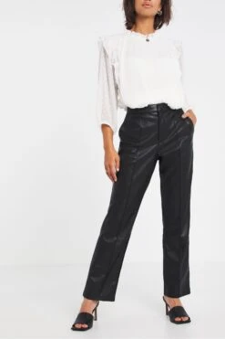 Jd Williams Straight-Leg-Hose Aus Lederimitat Mit Hohem Bund, Schwarz -Next || RIVER ISLAND Verkaufsgeschäft D56241s4