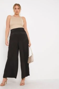 Simply Be Wide-Leg-Hose Aus Samtigem Satin, Schwarz -Next || RIVER ISLAND Verkaufsgeschäft D56246s3