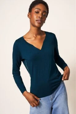 White Stuff Nelly Langärmeliges Shirt, Blau