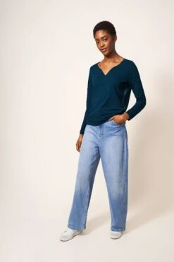 White Stuff Nelly Langärmeliges Shirt, Blau -Next || RIVER ISLAND Verkaufsgeschäft D57244s3