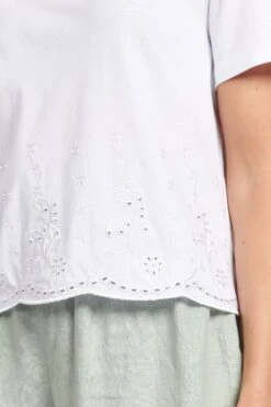 U.S. Polo Assn. White Womens Broderie Hem T-Shirt -Next || RIVER ISLAND Verkaufsgeschäft D70869s4