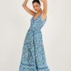 Monsoon Maxi-Trägerkleid Mit Blumenmuster, Blau -Next || RIVER ISLAND Verkaufsgeschäft D71606s