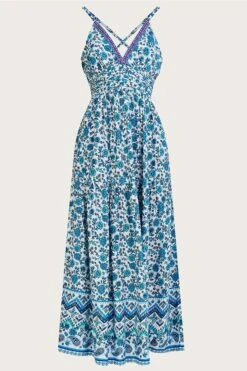 Monsoon Maxi-Trägerkleid Mit Blumenmuster, Blau -Next || RIVER ISLAND Verkaufsgeschäft D71606s4