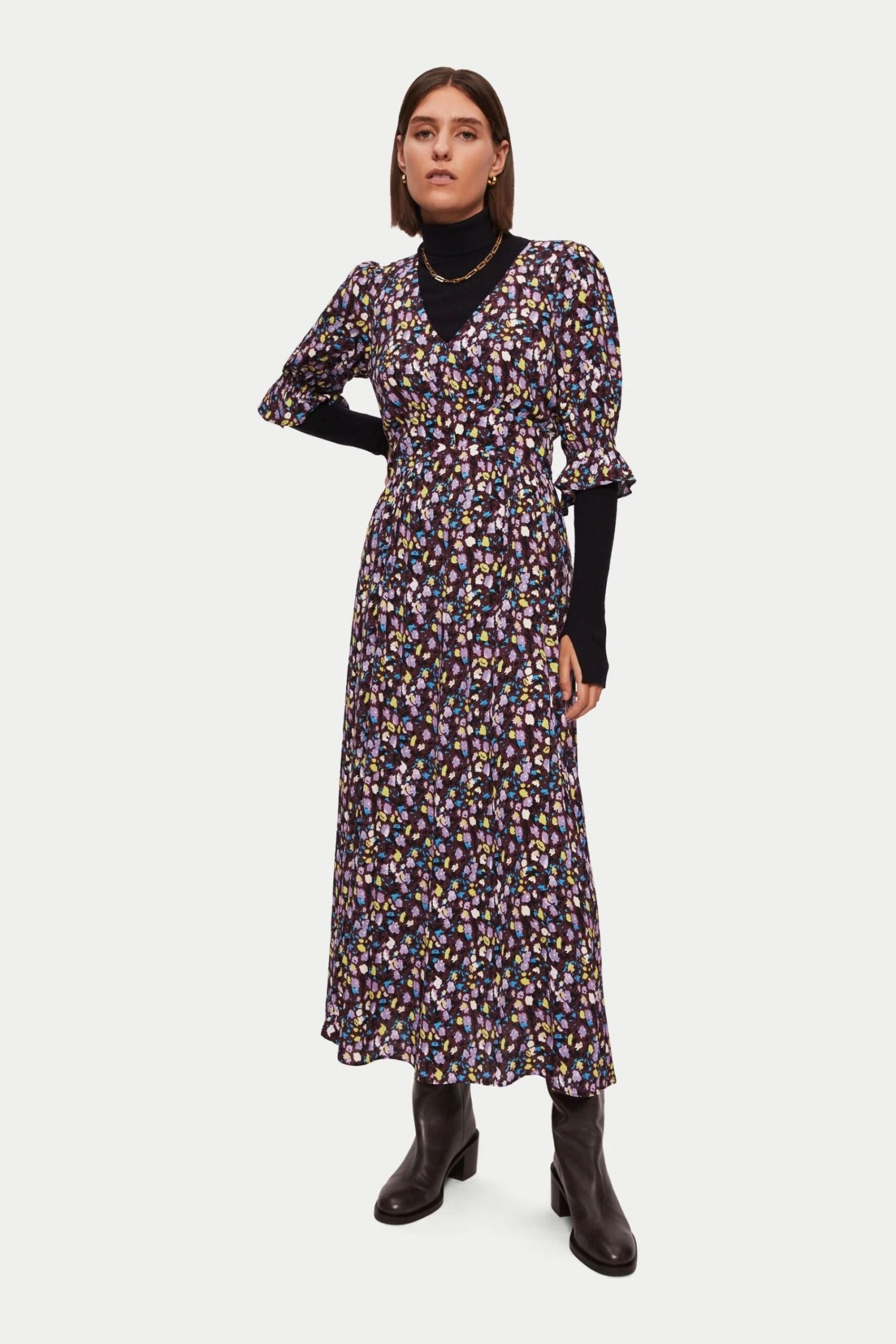 Jigsaw Carnation Midikleid, Violett 4 Jigsaw Carnation Midikleid, Violett – Bild 2