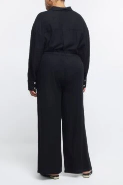 River Island Plus Leinenhose, Schwarz -Next || RIVER ISLAND Verkaufsgeschäft D84049s3