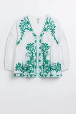 River Island Besticktes Hängerchen-Oberteil Mit V-Ausschnitt, Natur -Next || RIVER ISLAND Verkaufsgeschäft D84081s5