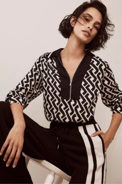 Mint Velvet Print Ciara Zipped Shirt