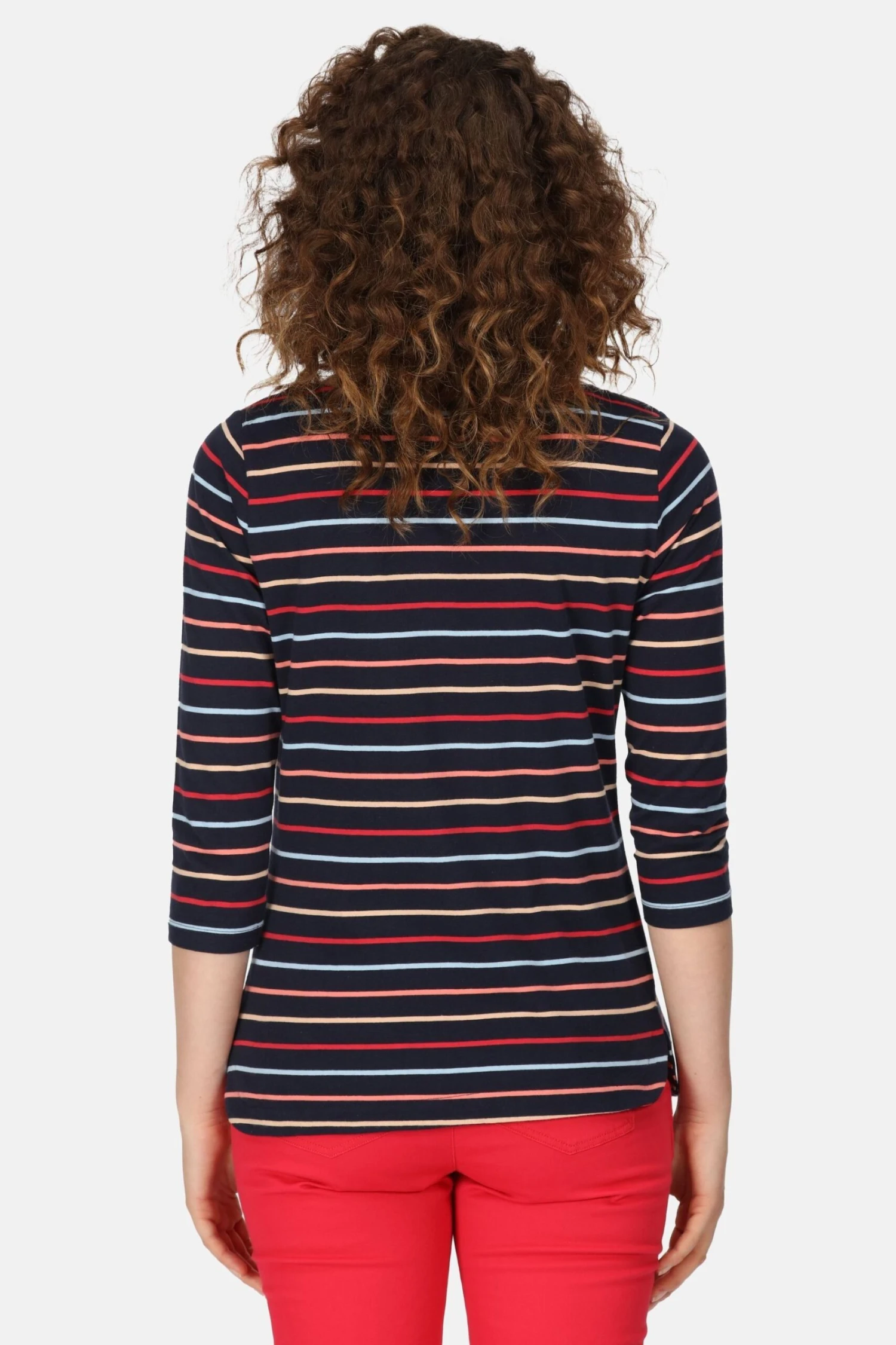 Regatta Bayla Gestreiftes T-Shirt Mit 3/4-Ärmeln, Schwarz 4 Regatta Bayla Gestreiftes T-Shirt Mit 3/4-Ärmeln, Schwarz – Bild 2