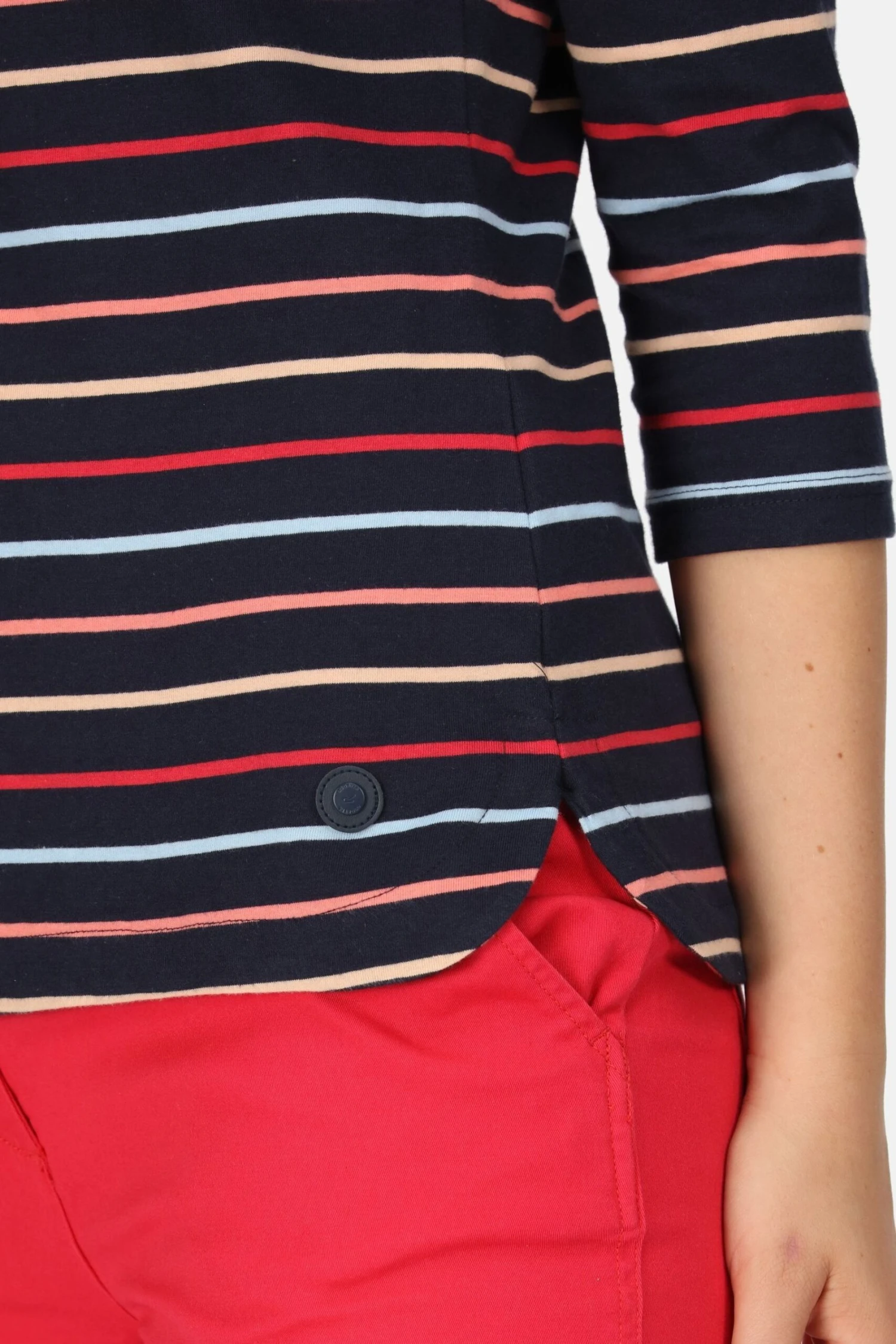 Regatta Bayla Gestreiftes T-Shirt Mit 3/4-Ärmeln, Schwarz 6 Regatta Bayla Gestreiftes T-Shirt Mit 3/4-Ärmeln, Schwarz – Bild 4