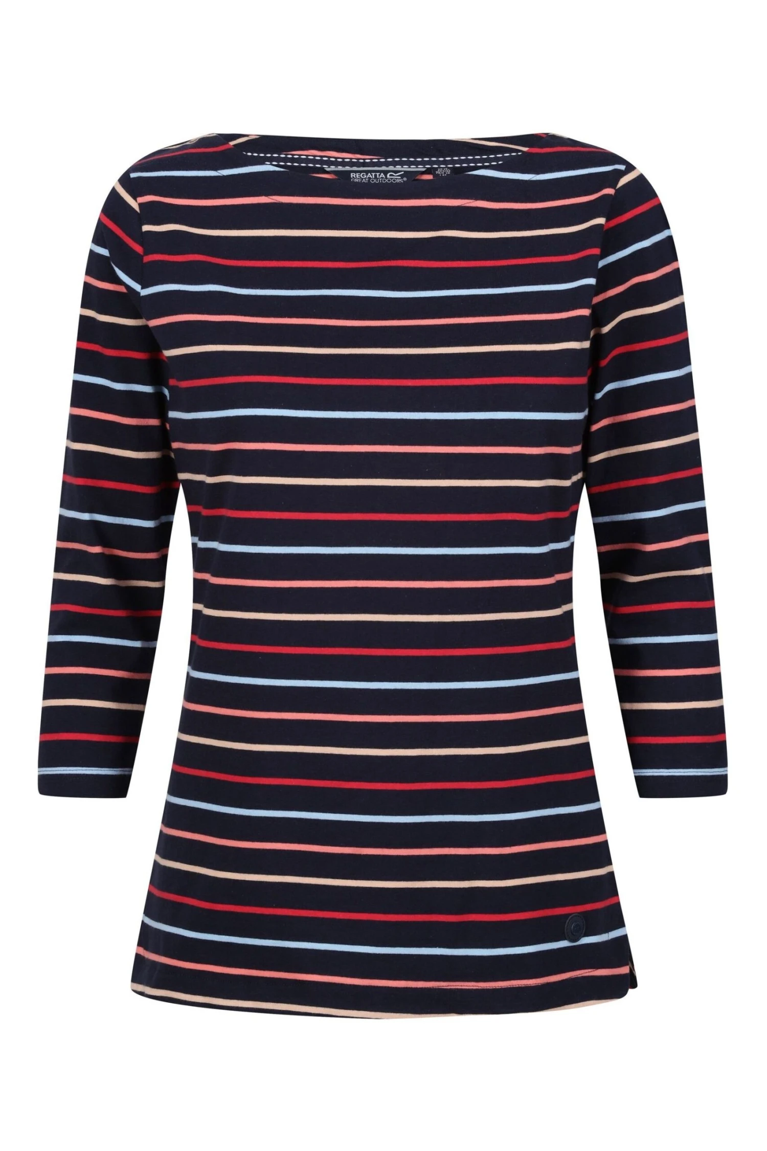 Regatta Bayla Gestreiftes T-Shirt Mit 3/4-Ärmeln, Schwarz 8 Regatta Bayla Gestreiftes T-Shirt Mit 3/4-Ärmeln, Schwarz – Bild 6