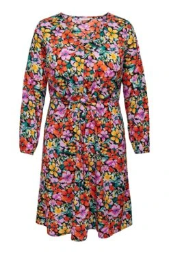 Only Curve Bedrucktes Midikleid Mit V-Ausschnitt