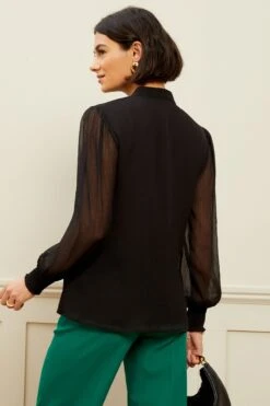 Love & Roses Chiffon-Bluse Mit Bindeband Am Hals -Next || RIVER ISLAND Verkaufsgeschäft K37330s3